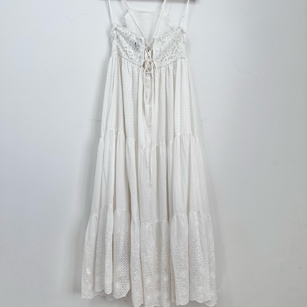 HD in Paris White Lace Eyelet Tiered Maxi Dress - Picture 5 of 6